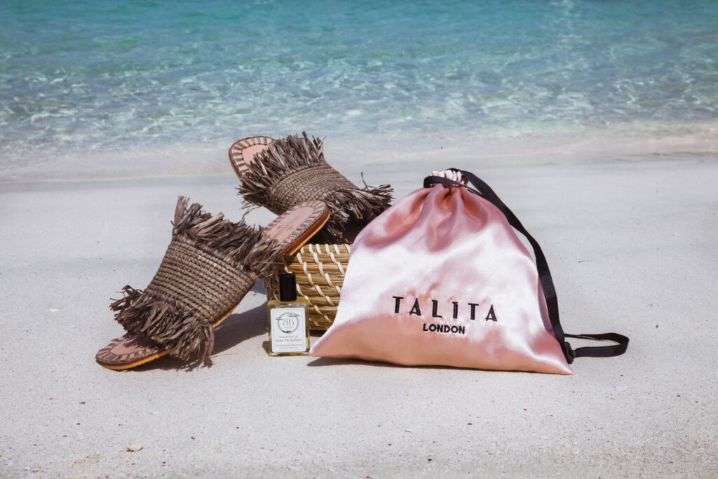 talita london perfume on beach