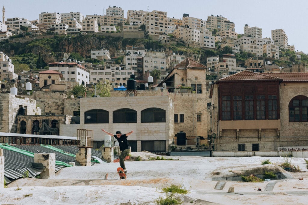 young man skateboarding in Palestine