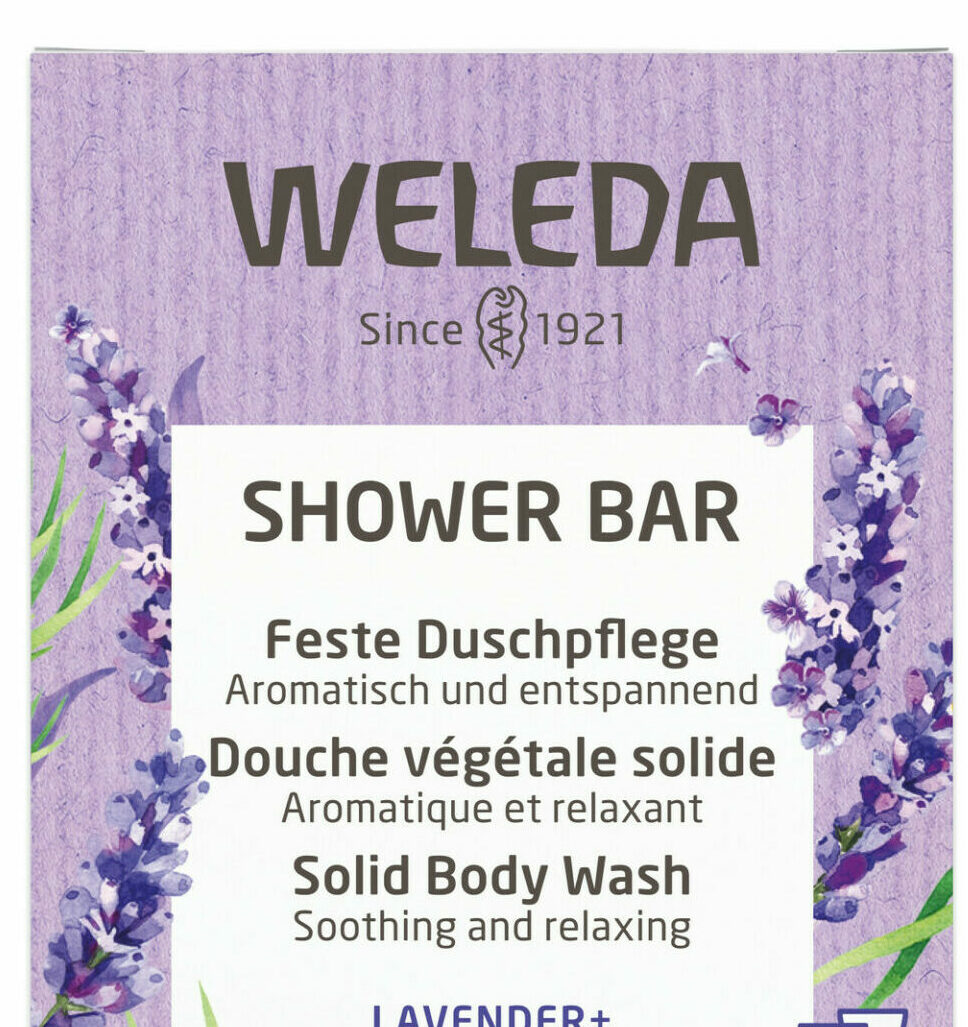 Weleda's new solid shower bar is a concentrated water-saving formula