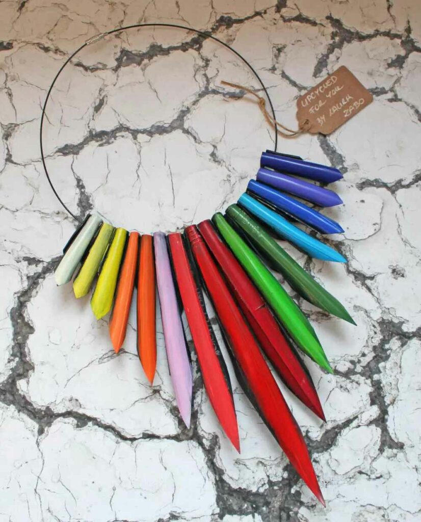 statement necklace made out of bike inner tubes