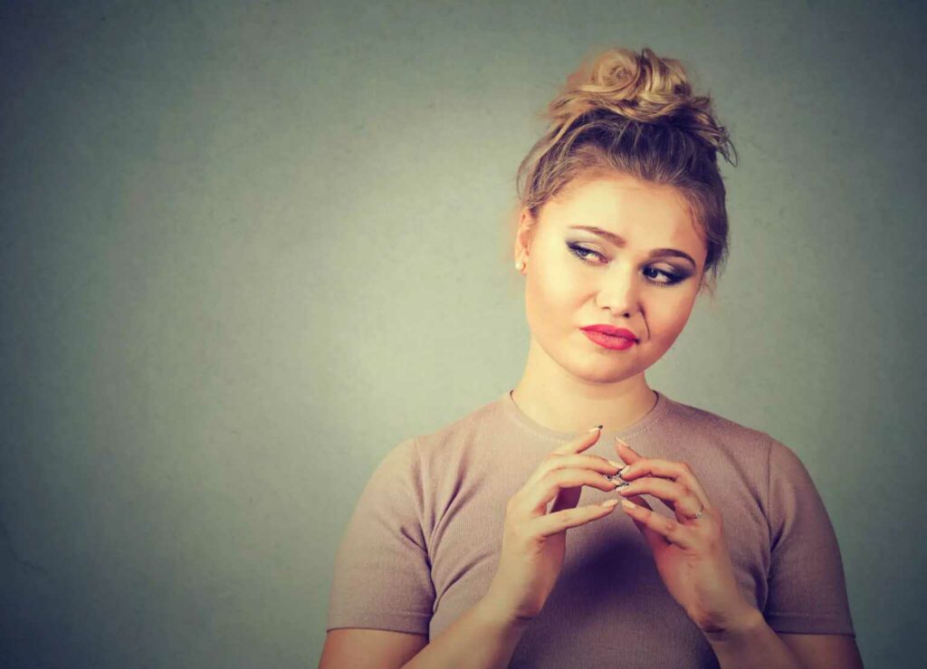 woman raised brow