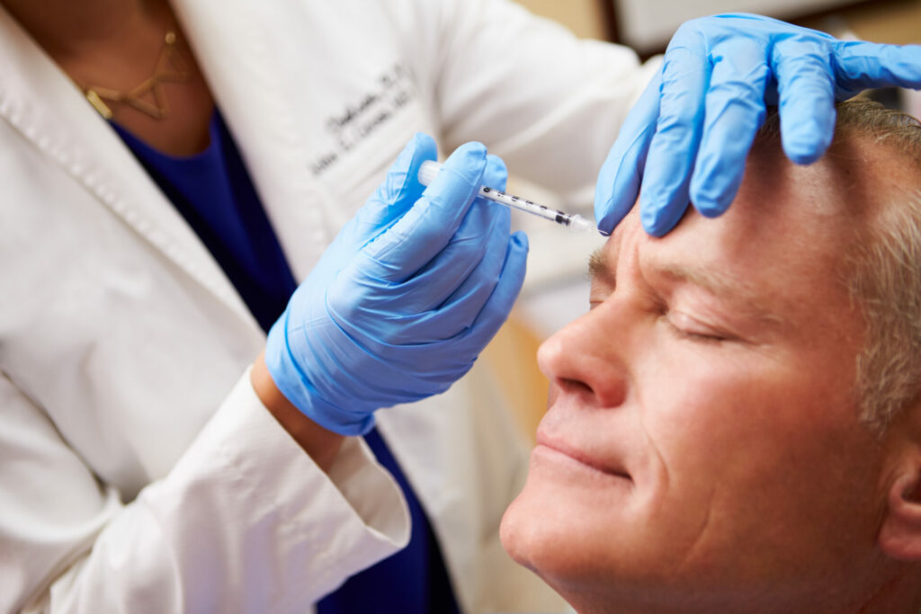 elderly man having botox 