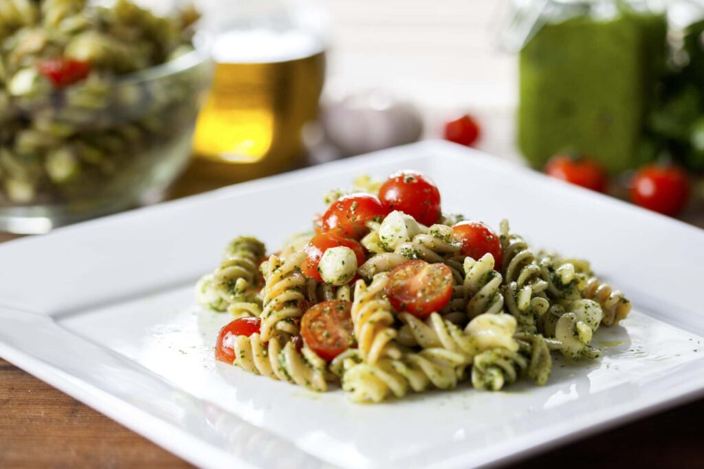 Pesto Pasta With Mozzarella