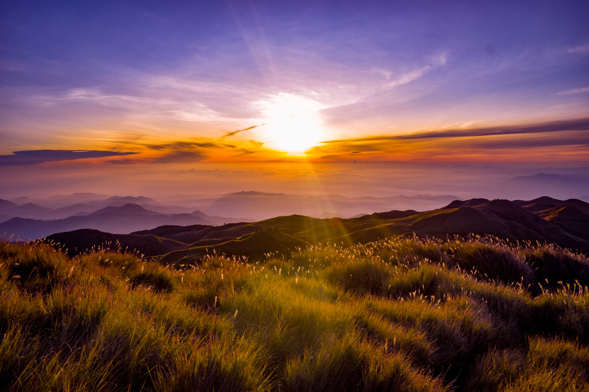 spectacular sunset over mount kampalili one of the six featured cloud forests