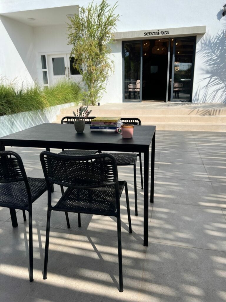 table and chairs outdoors 