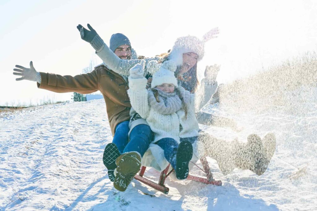 family having fun on Christmas holiday