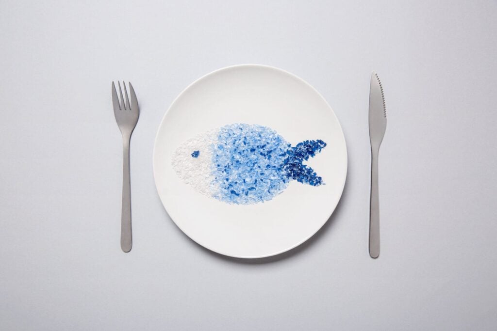 Microplastics finds their way into our food chain after fish eat it mistaking it for food in the ocean