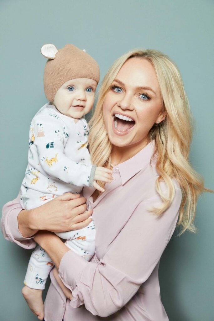 Emma Bunton holding baby 