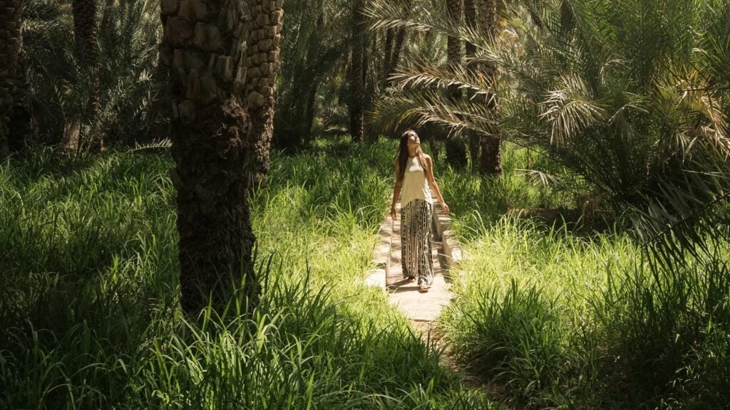 woman walking in uae nature