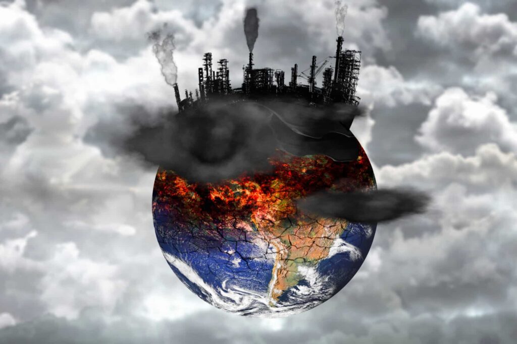 planet covered in smoke