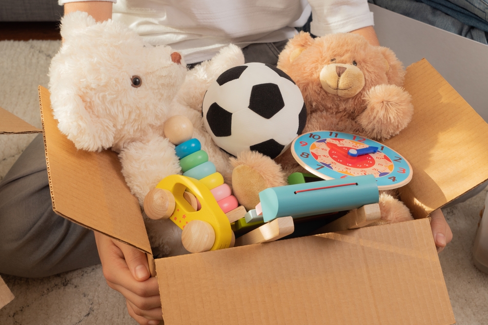 toys in a box ready to be rehomed