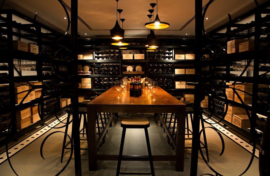 inside the cellar of a restaurant 