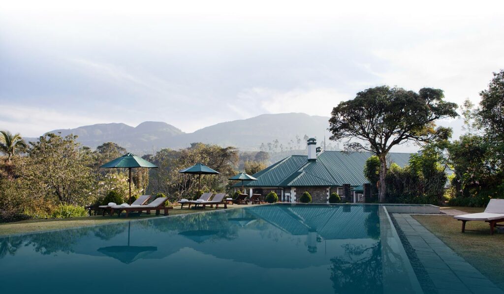 ceylon tea trail with pool and hotel