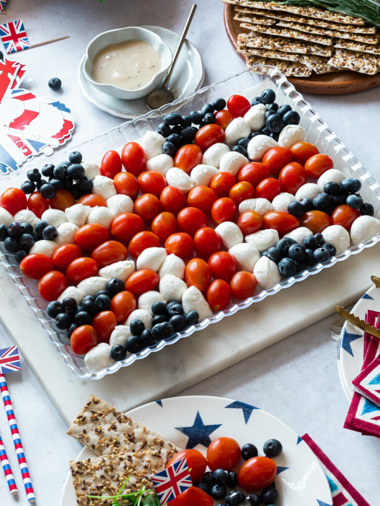 Union Jack style salad coronation recipe