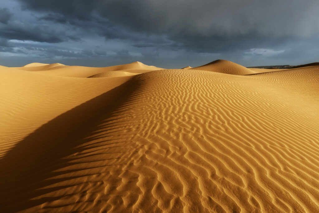 Rain clouds above the Sahara desert 