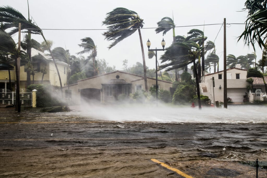 A flooded street after catastrophic Hurricane Irma hit Fort Lauderdale