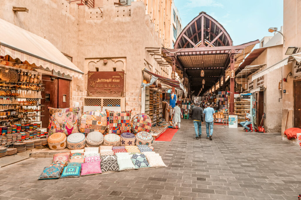 old dubai with street stalls 