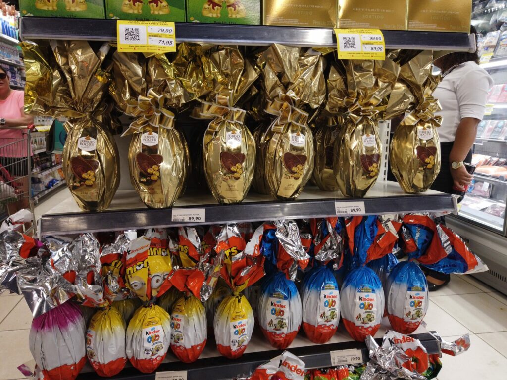 easter eggs wrapped in foil packaging which ends up in landfill if not recycled 