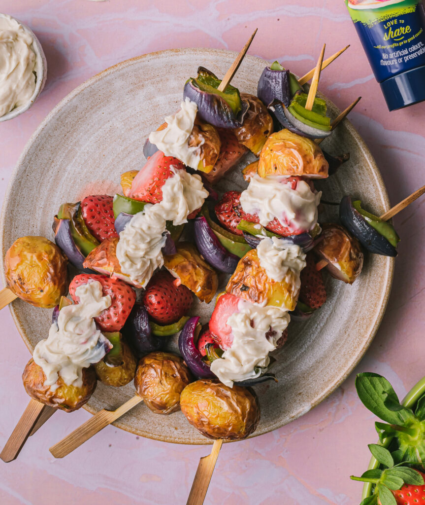 strawberry and potato barbecue skewers