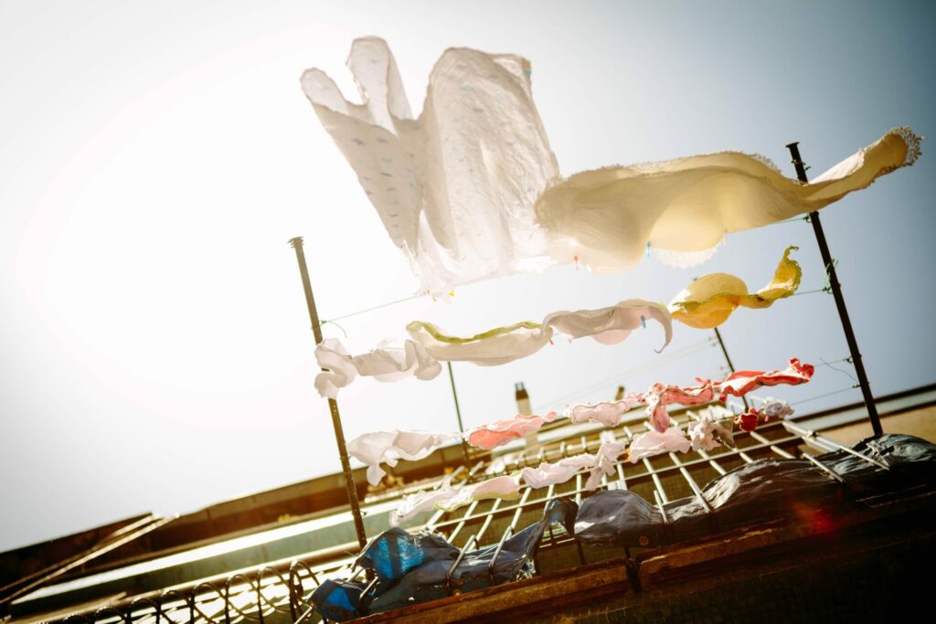 clothes drying outside 