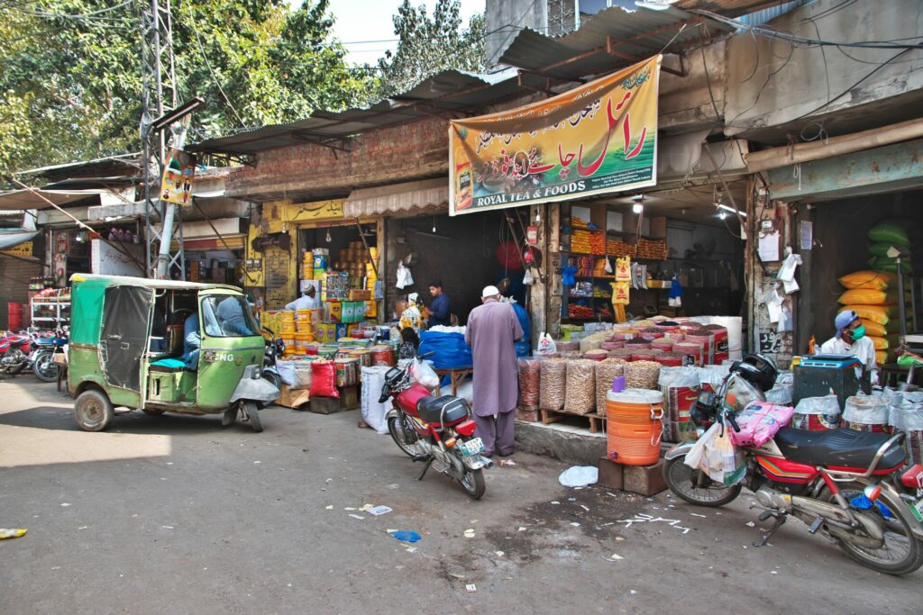 The local market in Lahore, Punjab province, Pakistan