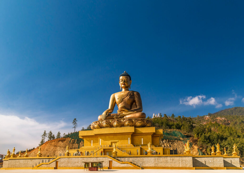 Great Buddha statue in the mountains 