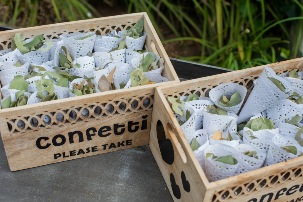 eco confetti made out of petals 