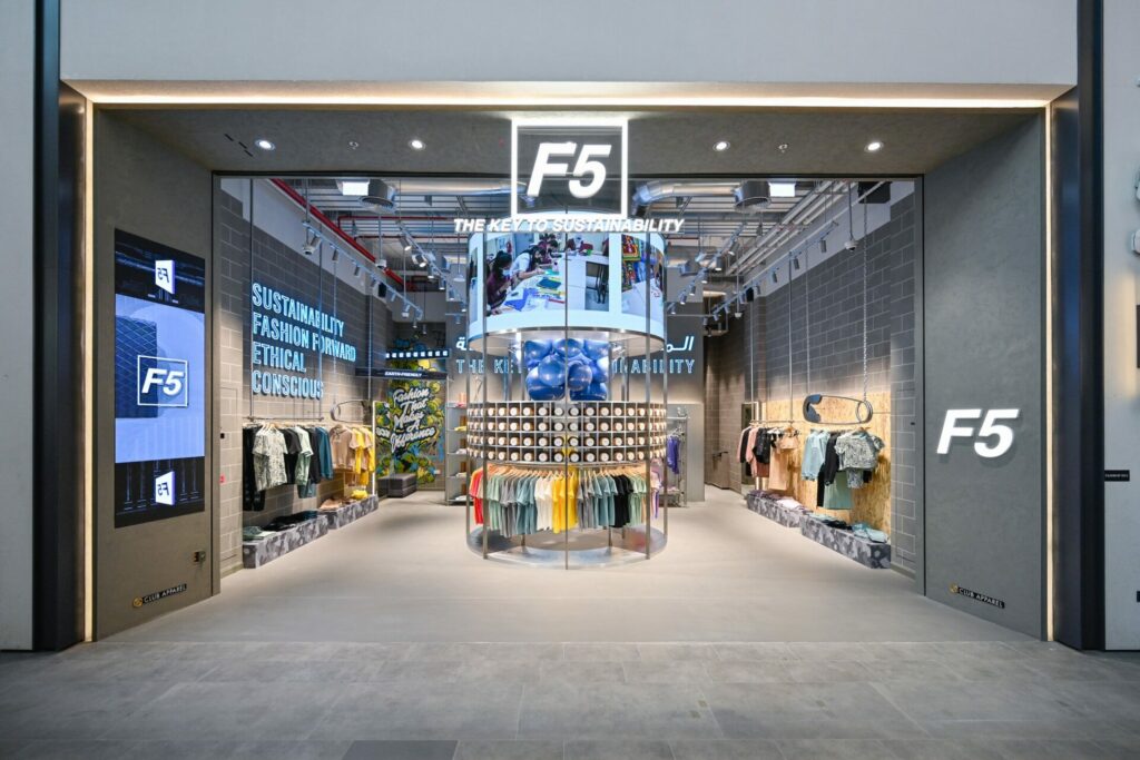 sustainable sportswear in a modern store 