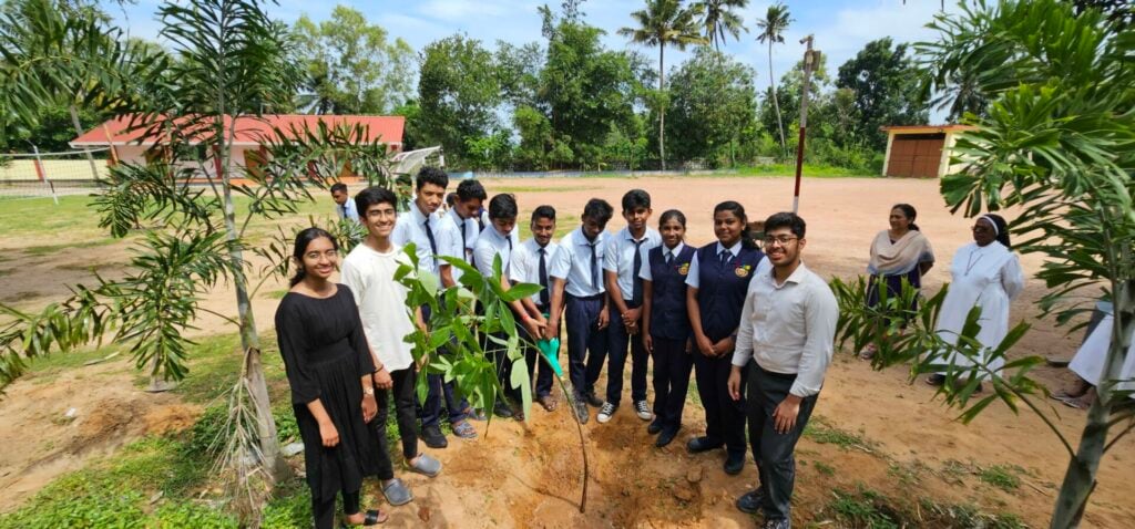 young eco warriors planting trees in Kerala 