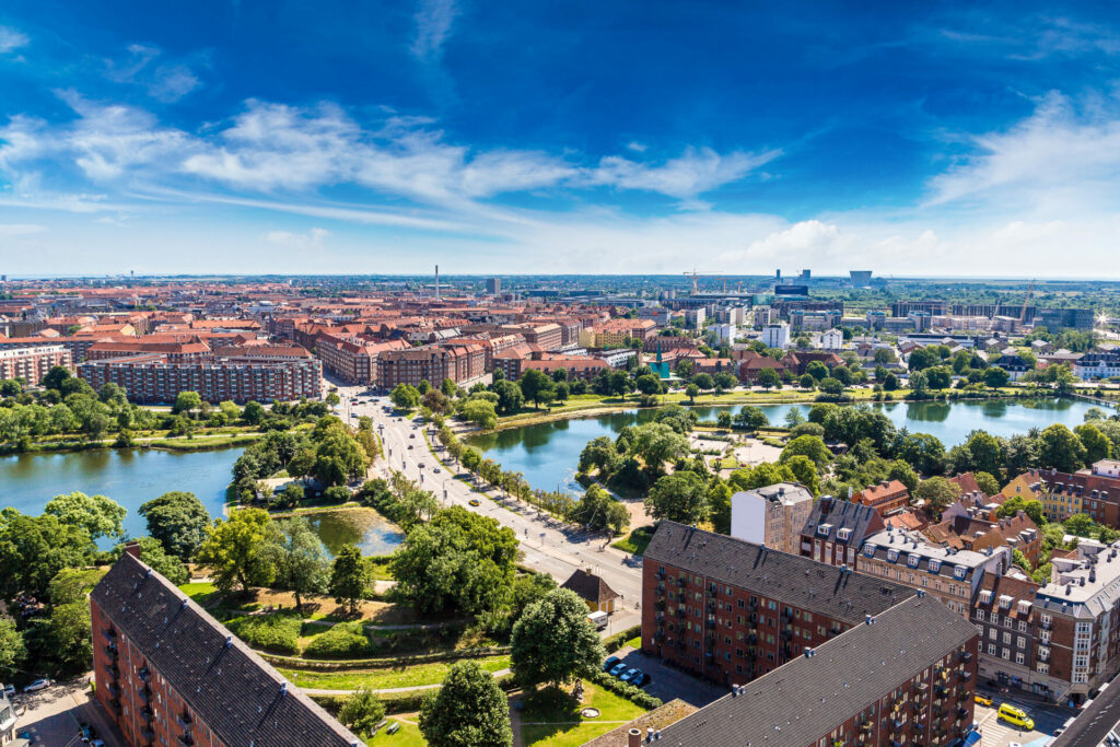 aerial view of Copenhagen one of most climate adaptive cities 