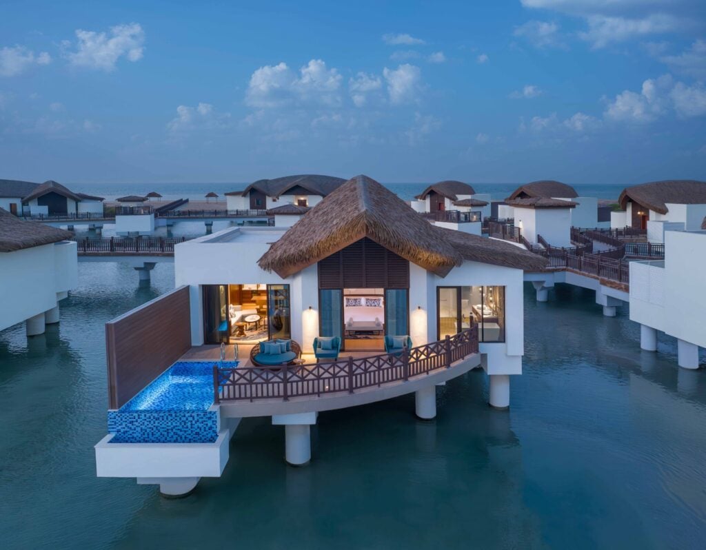 villa resort on stilts on mangroves 