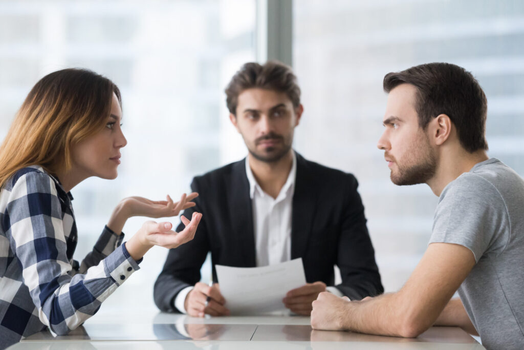 Couple getting legal advice 