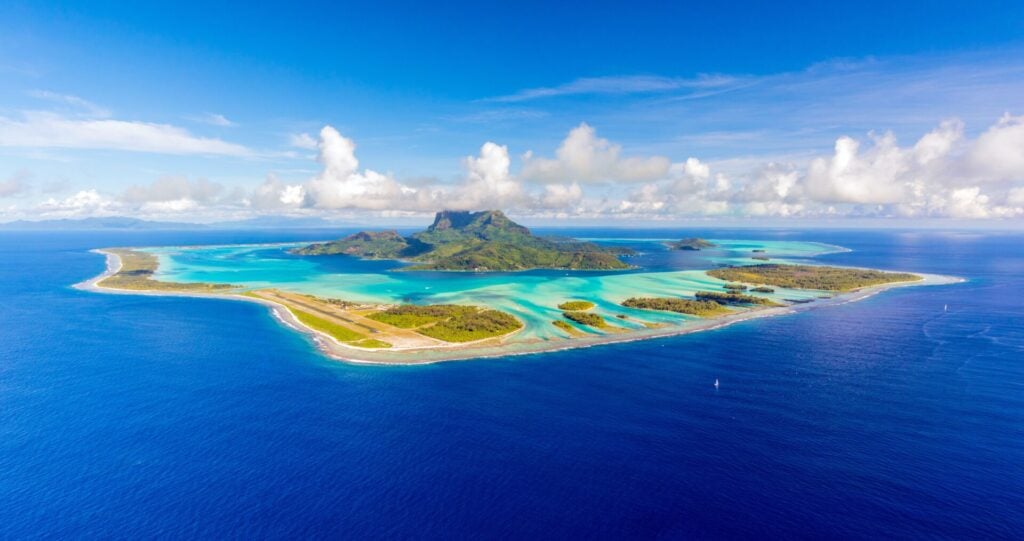 aerial view of French Polynesia islands