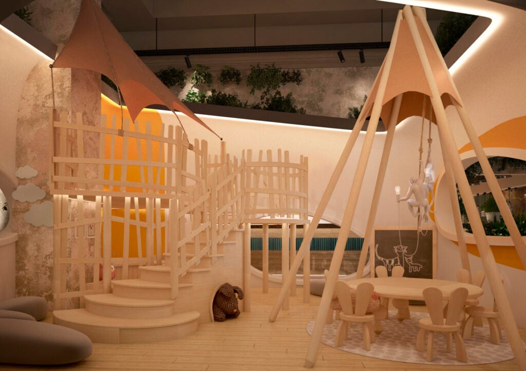 Wooden play structures in modern design