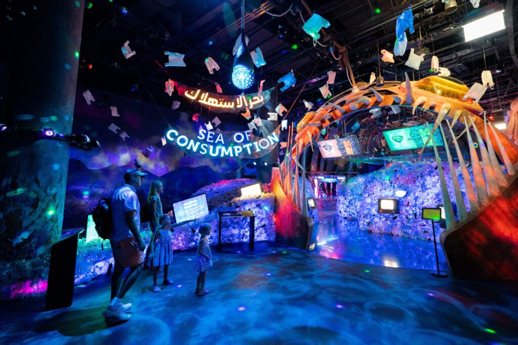 Interactive exhibit on ocean consumption issues.