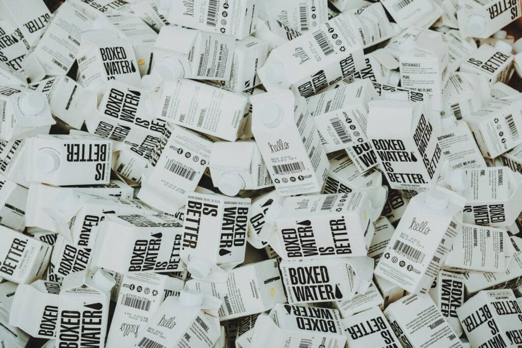 boxes of water