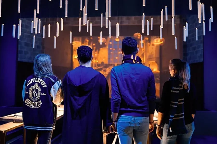 Group admiring a magical display