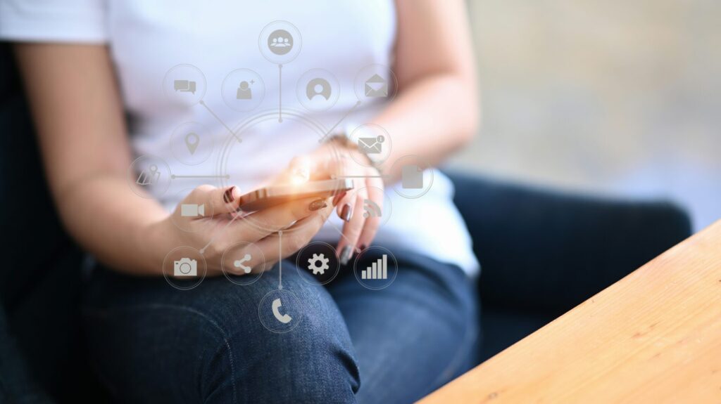 a person holding a phone
