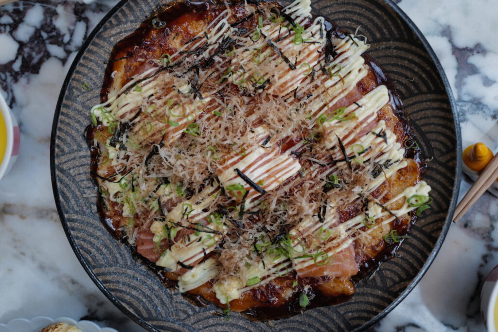 The Okonomiyaki (a Japanese-style pancake) served at Alba