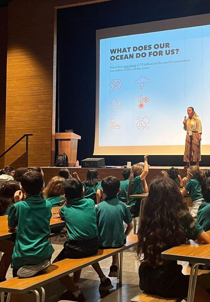 Ocean academy class happening in school hall in Dubai 