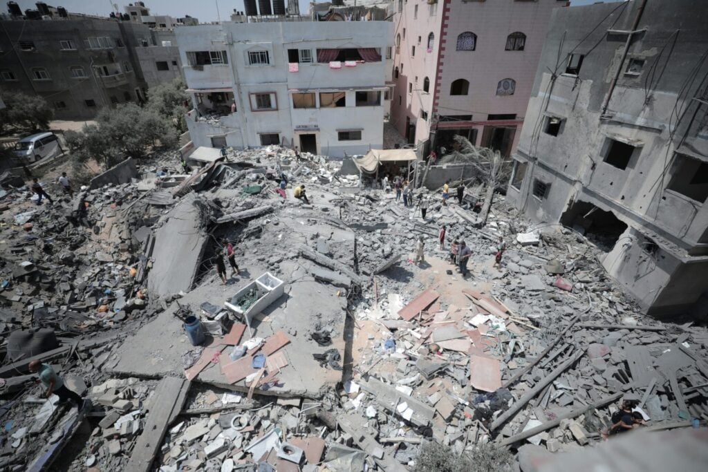 an area of Gaza demolished by Israeli bombs