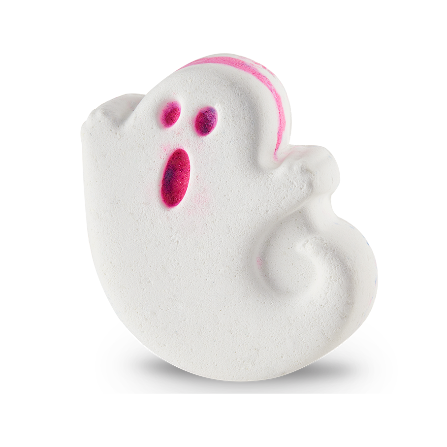 White ghost-shaped bath bomb
