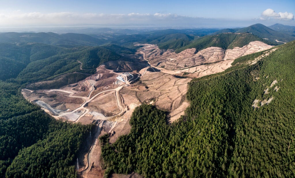 Aerial view of deforested landscape in the Amazon