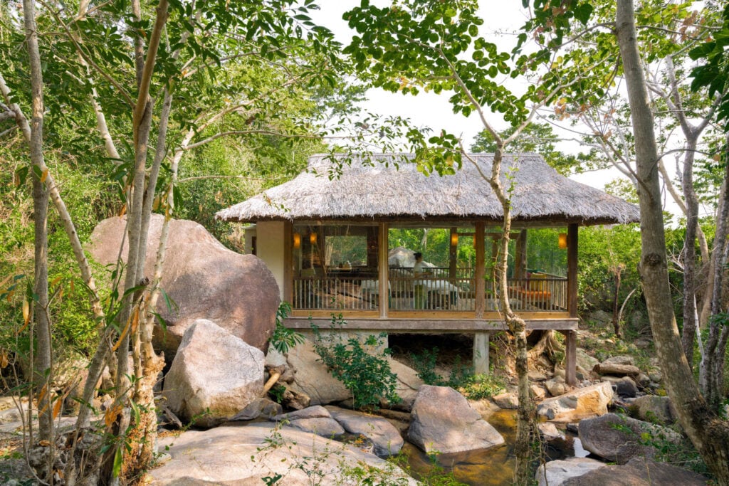 Secluded spa nestled among nature.