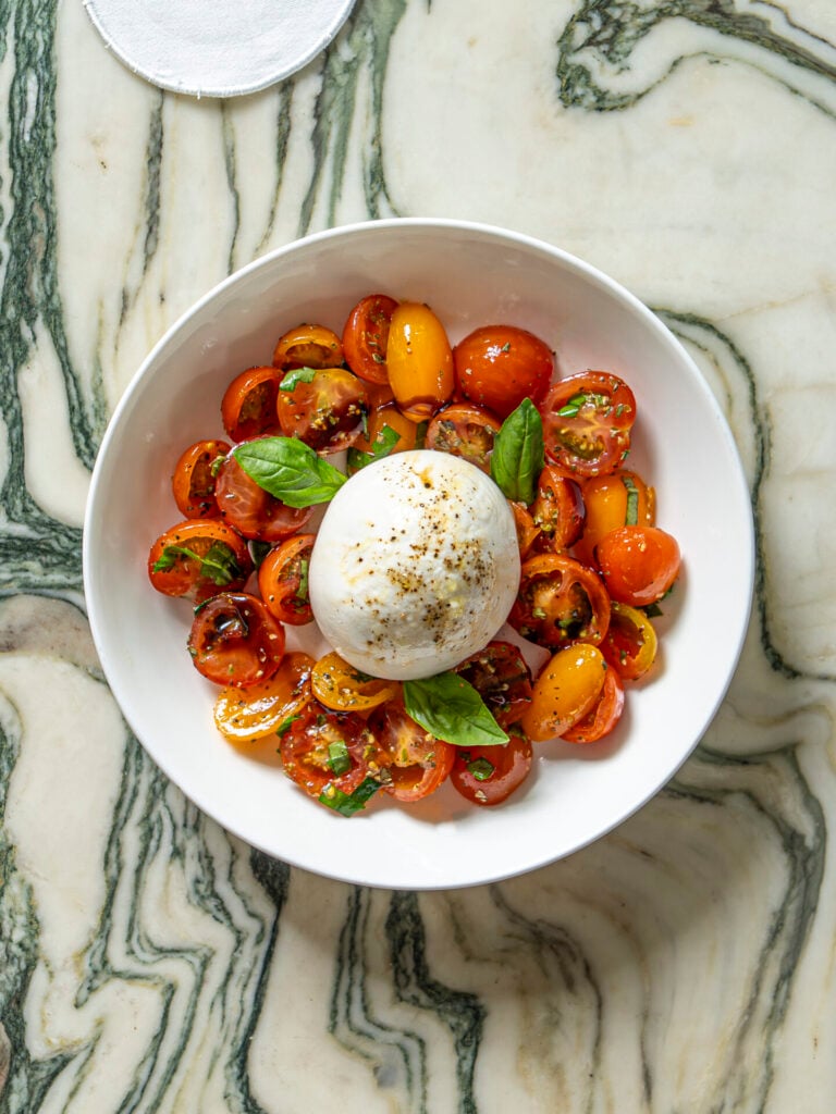 A burrata salad at the ned doha