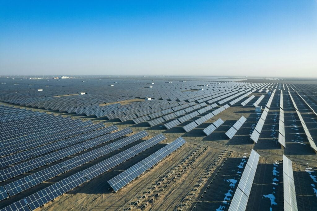 A solar power plant in Dunhuang, China