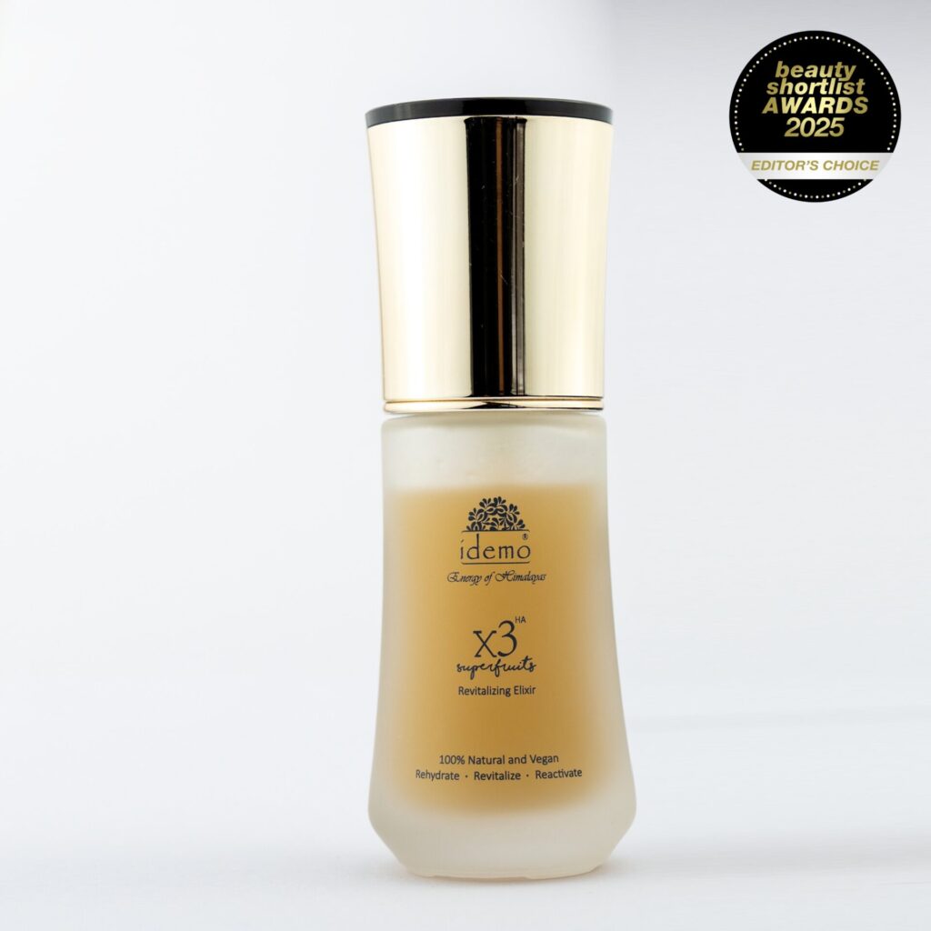 Natural vegan skincare elixir bottle