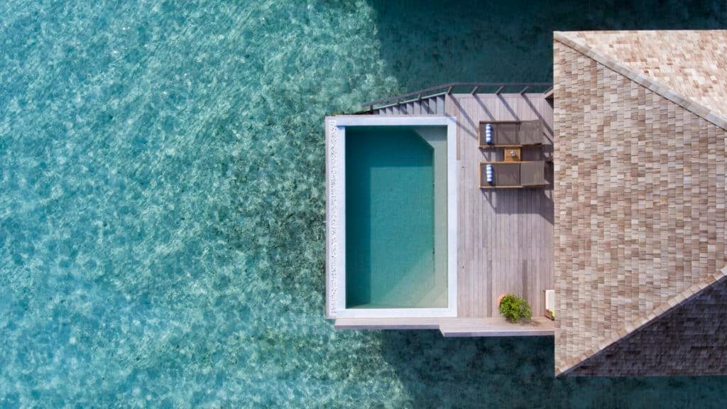 aerial view of a villa at jawakara maldives