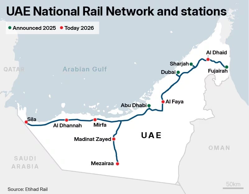 map of Etihad rail stations 