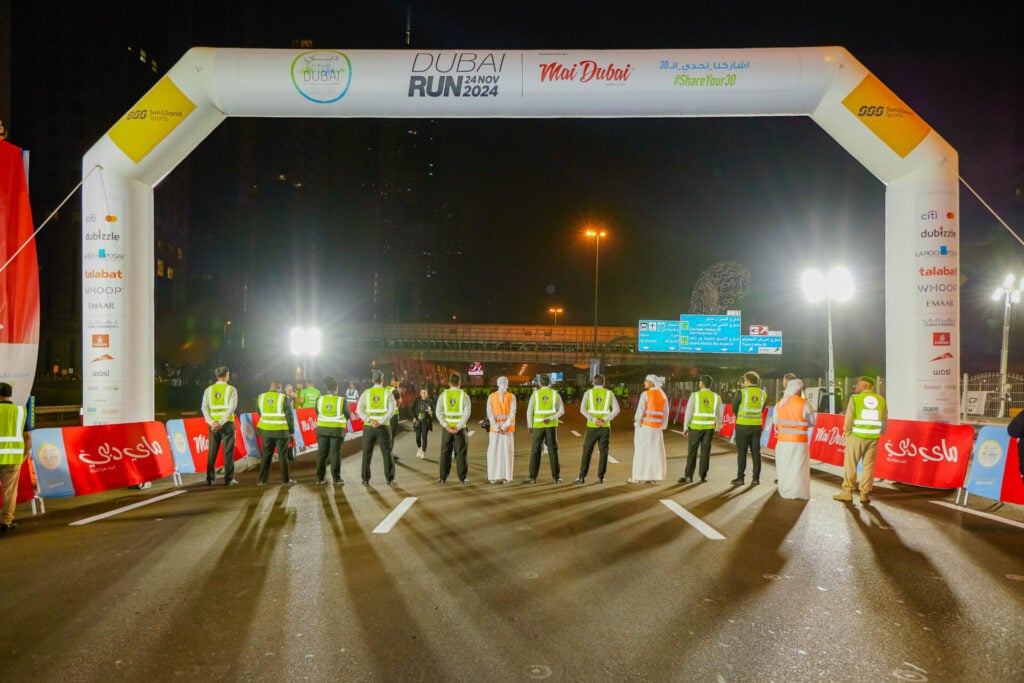 Event setup with security personnel present